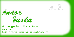 andor huska business card